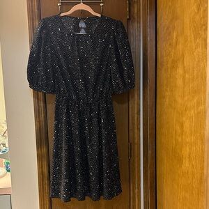 🖤 Ann Taylor Black Star Print Dress | Size 6